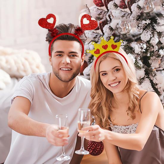 

Женская повязка для волос в стиле Дня святого Валентина, эластичный декор из перьев, блестящие противоскользящие блестки, реквизит для фотосессии, обруч для волос для свадьбы, выпускного вечера и вечеринки A