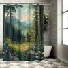 Enchanted Forest Shower Curtain Nature Inspired Home Decor Waterproof Polyester Fabric Suitable for Wet and Dry Separation