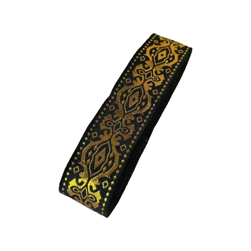 1.3 Inch Wide Jacquard Woven Fabric Ribbon Fringe Trim Flat Gold Gold Glitter Embroidery Ribbon Lace Accessories