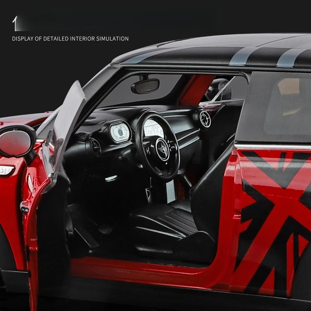 1/18 BMW Mini Cooper S Alloy Metal Diecast Model Car Home Trendy Ornaments & Computer Desktop Decoration High Simulation Vehicle