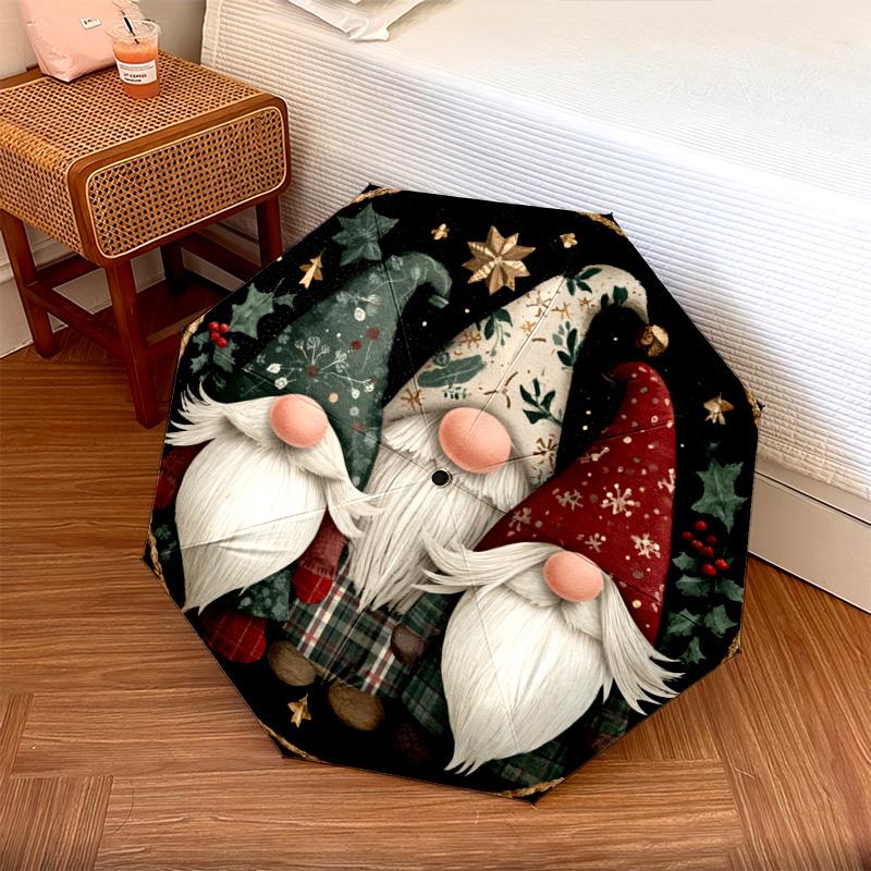 

1 PC Automatic Folding Umbrella - Christmas Gnomes Pattern, Portable & Foldable Design with 8 Ribs, Christmas Birthday Gifts