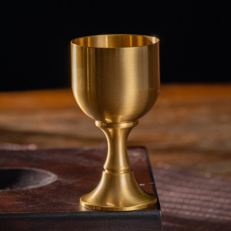 Brass Wine Glass Restaurant Goblet Tabletop Red Wine And White Wine Trumpet Copper Crafts Copper Decoration Mini Shot Glass