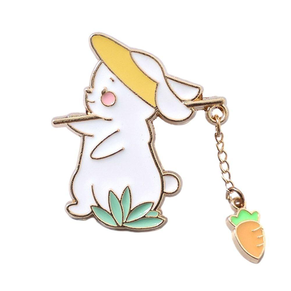 Metal Design Cat Fishing Brooch Cartoon Design Enamel Finish Cartoon Cat Pin Cute Animal Chain Pendant Creativity Brooch