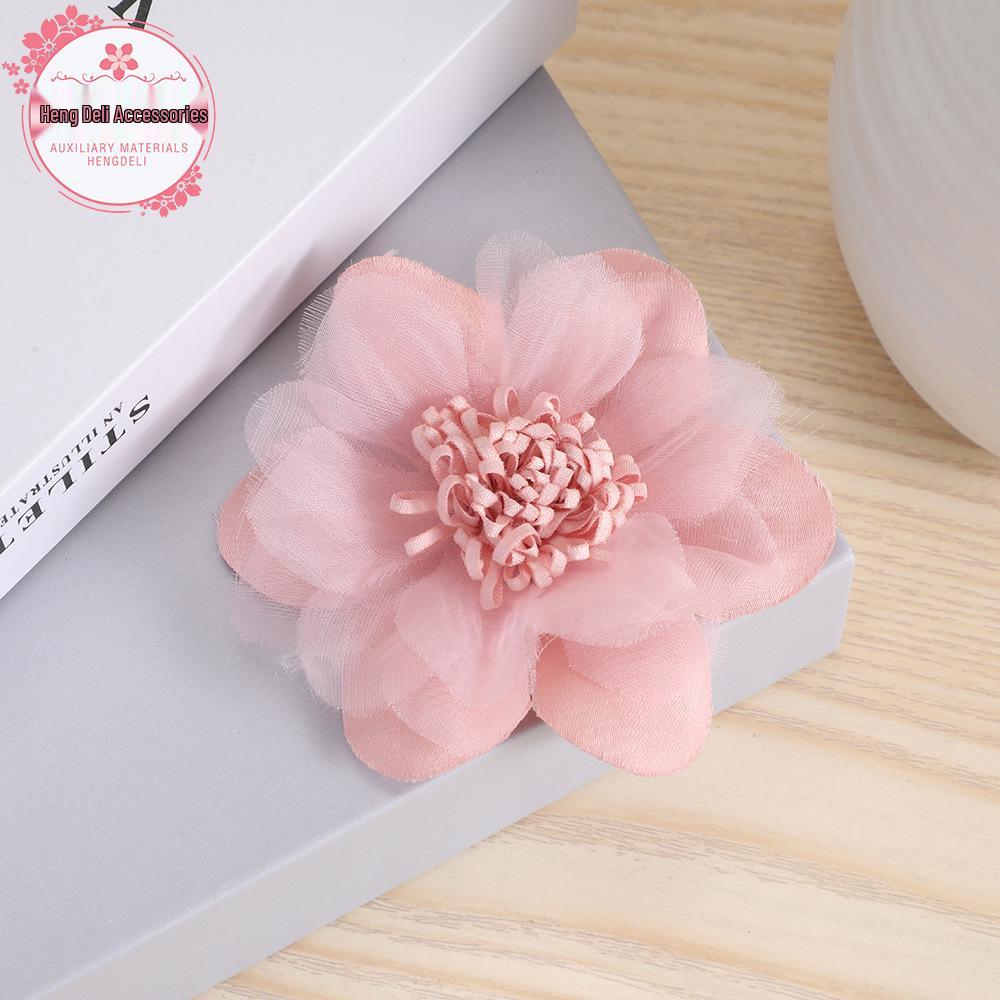 9cm Six-Petal Chiffon Satin Flower for DIY Clothing and Hair Accessories 9cm
