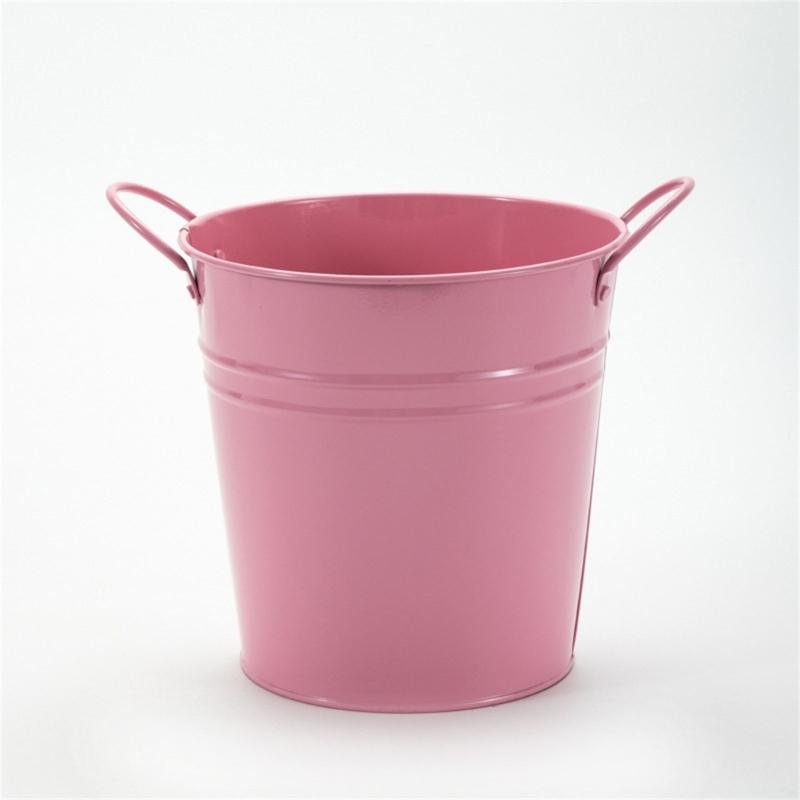 Metal Bucket Binaural Planters Railing Flower Iron Pots Baskets Compatible for Home Balconys Fence Garden Outdoor Indoor