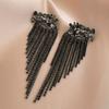 Elegant Long Tassel Diamond Earrings - Luxurious European & American Style Earrings for Women