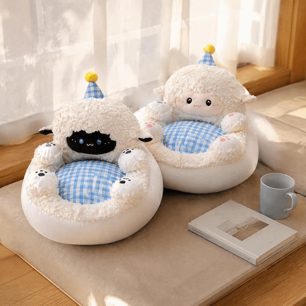 Plush Fabric Floor Cushion Soft Lazy Seat Pillow Home Decor Integrated Floor Cushion Winter
