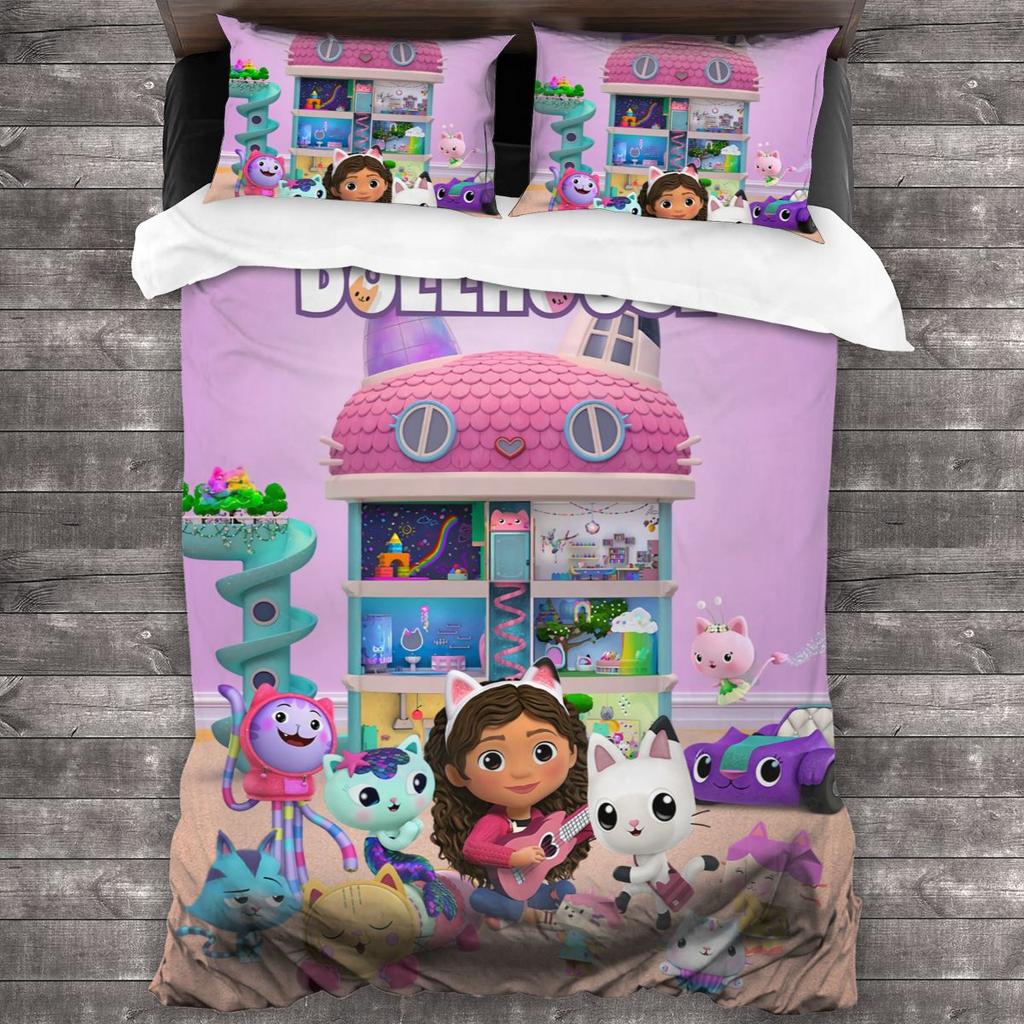 G-Gabby's Dollhouse Bedding Set 3D Print Anime Bed Set Aldult Kid Bedroom Duvetcover Sets Single Twin Full Queen King Size