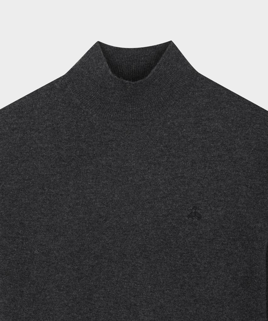 BROOKS BROTHERS Wool Cashmere Solid Half-Neck Sweater (Charcoal) (Bbwumbf404)