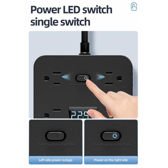 Powerful High Current Socket with Charger Multi-Slot Design 16 AC 3 USB 2 Type-C Fast Charging Socket Charger Combo