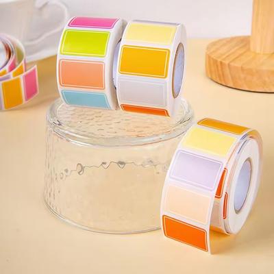 1roll Color Coding Labels Sticker Adhesive Rectangle Sticker Solid Colors Label Tag For Kitchen Seasoning Bottle Label TMZ