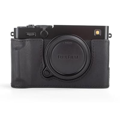 Kinokoo X-E5 Case, Premium Genuine Leather Protective Case for Fuji XE5/X-E5 Digital Camera, Retro Style Half Protective Case with Opening Bottom and