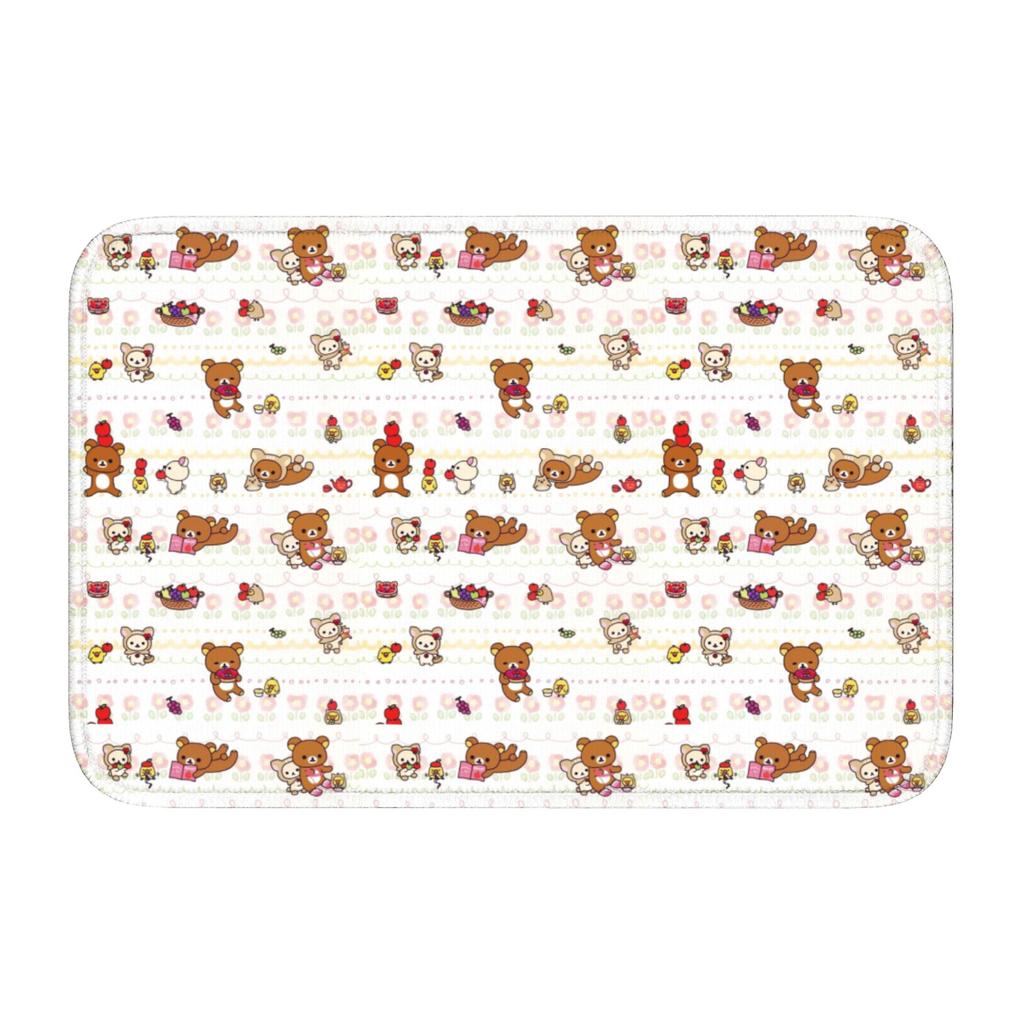 R-Rilakkumaes Cartoon Floor Door Kitchen Bathroom Mat Anti-Slip Indoor Doormat Garden Living Room Entrance Rug Carpet Footpad