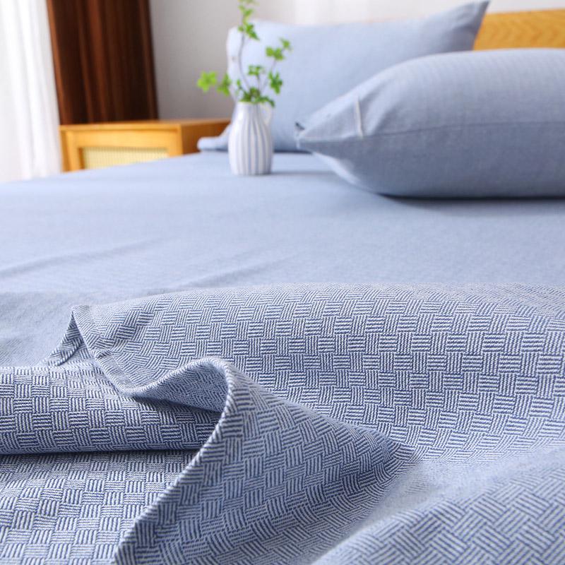 Doppelgröße reine Baumwolle Jacquard Bettlaken - Dick, Atmungsaktiv, Hautfreundlich für Herbst/Winter