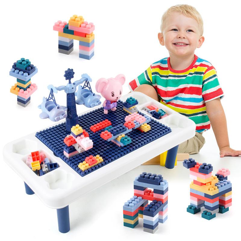 Children'S Cute Mouse Building Block Table Ferris Wheel, Rocking Aircraft Science And Education Diy Assembly And Assembly Building Block Toys