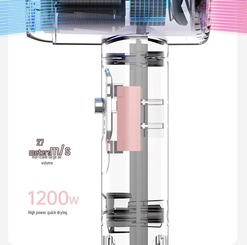 Compact Blue Light Hair Dryer for Dorms - Portable & Quick Dry