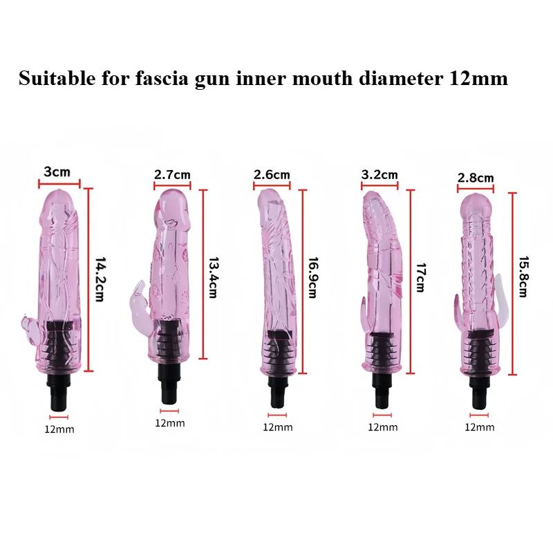 Rechargeable 6th Gear Powerful Fascia Massage Gun Modified Emulation Adult Toys Body Massager with 4 Massage Heads for Females