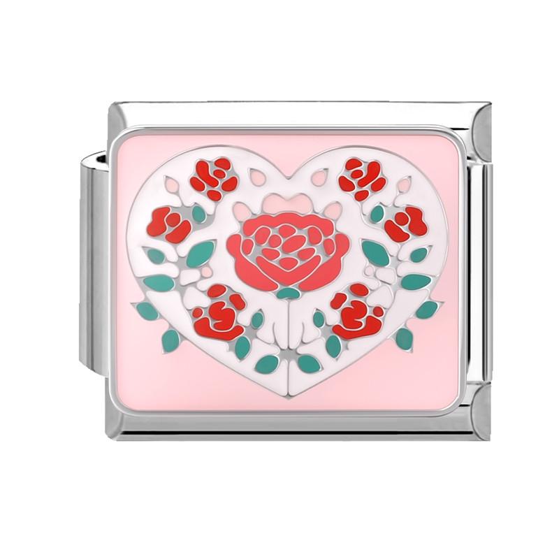 Summer Colorful Flowers Sweet Daisy Rose Tulip Italian Charm Links Fit 9mm Bracelet Stainless Steel Women DIY Making Gifts