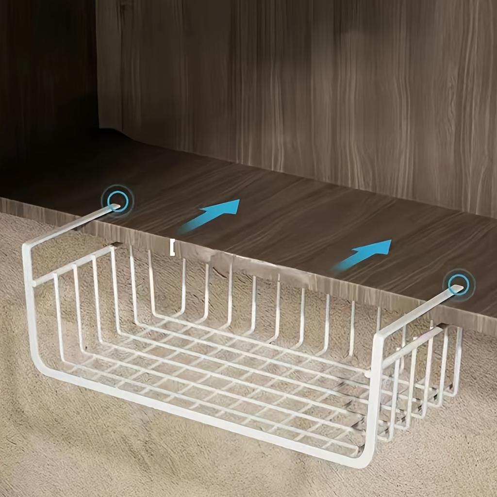 1pc Extra-Large Modern Storage Organizer - No-Tools Hanging Basket with Layered Shelves for Kitchen, Bathroom, Dorm & Office