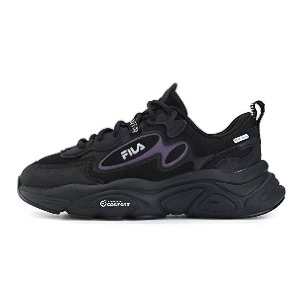 FILA Mars 1S+ Fabric Synthetic Leather Comfortable Versatile Low-Top Dad Shoes Women sneaker Black F12W332117DBK