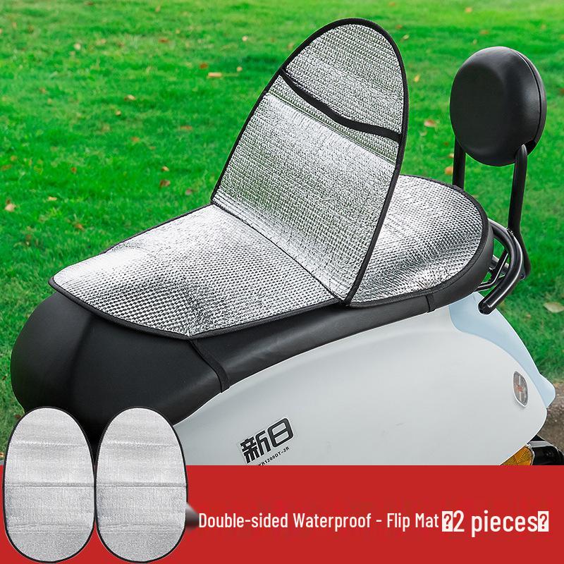 Universal Waterproof Motorcycle EV Seat Cushion with Sun Protection & Heat Insulation