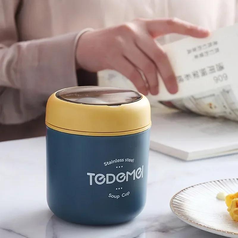 Insulated Lunch Box, Food Container, Soup Cup, Bento Lunch Box, Food Thermos, Stainless Steel Vacuum Cup With Spoon, Mini