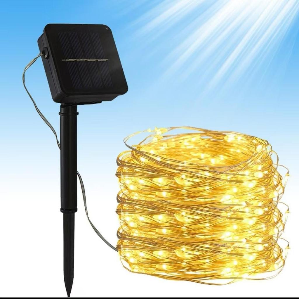 Outdoor Solar LED Fairy Lights: Copper Wire with 8 Modes - Perfect for Birthday and Courtyard Decor