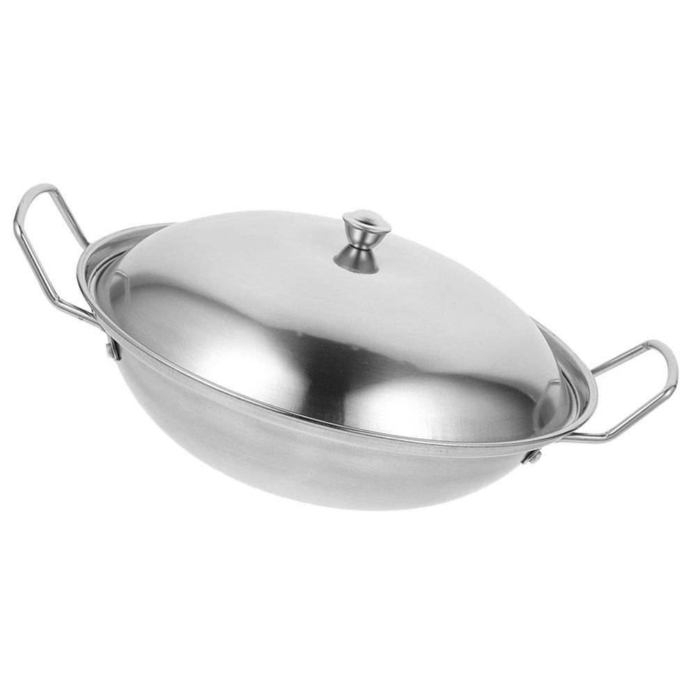 Pot Stove with Lid Cooking Pan Pasta Pots Kitchen Accessory Wok Stainless Steel Cookware Daily Use Home