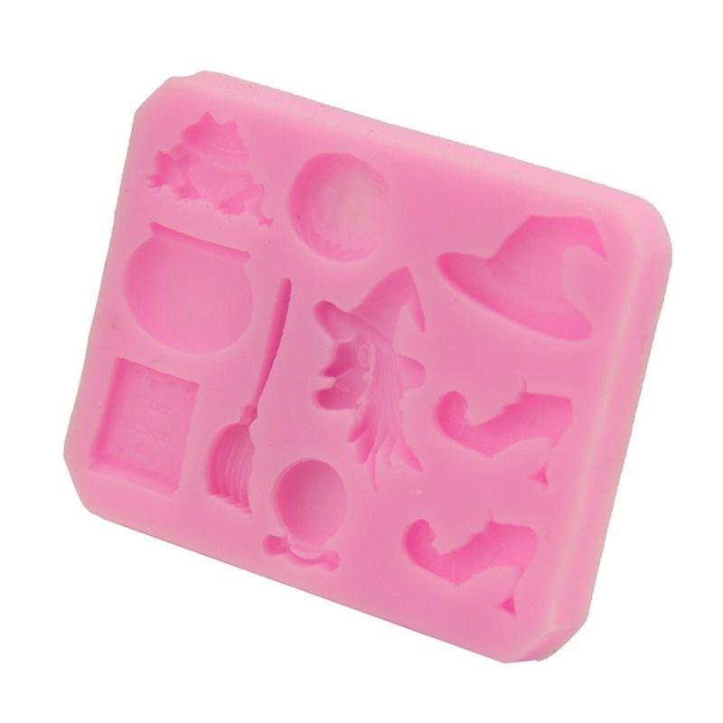 Halloween Party Sugar Silicone Mold Cake Decorating Tools Hat Pumpkin Pastry Baking Kitchen Bakeware
