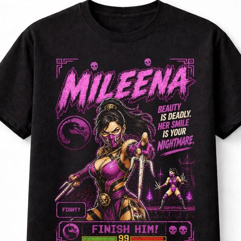 Mileena Mortal Kombat Retro Arcade Fighter Unisex TShirt S