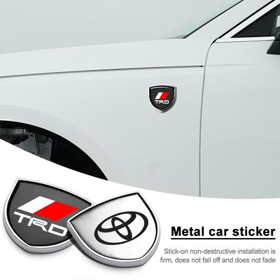 1Pcs 3D Metal Auto Door Shield Emblem Car Body Badge Sticker Styling for TRD Camry Corolla Yaris Chr Auris Avensis T25