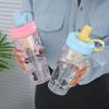 700ml Water Bottle Animal Cup With Lid Straw Cute Coffee Cup  for Juice Milk