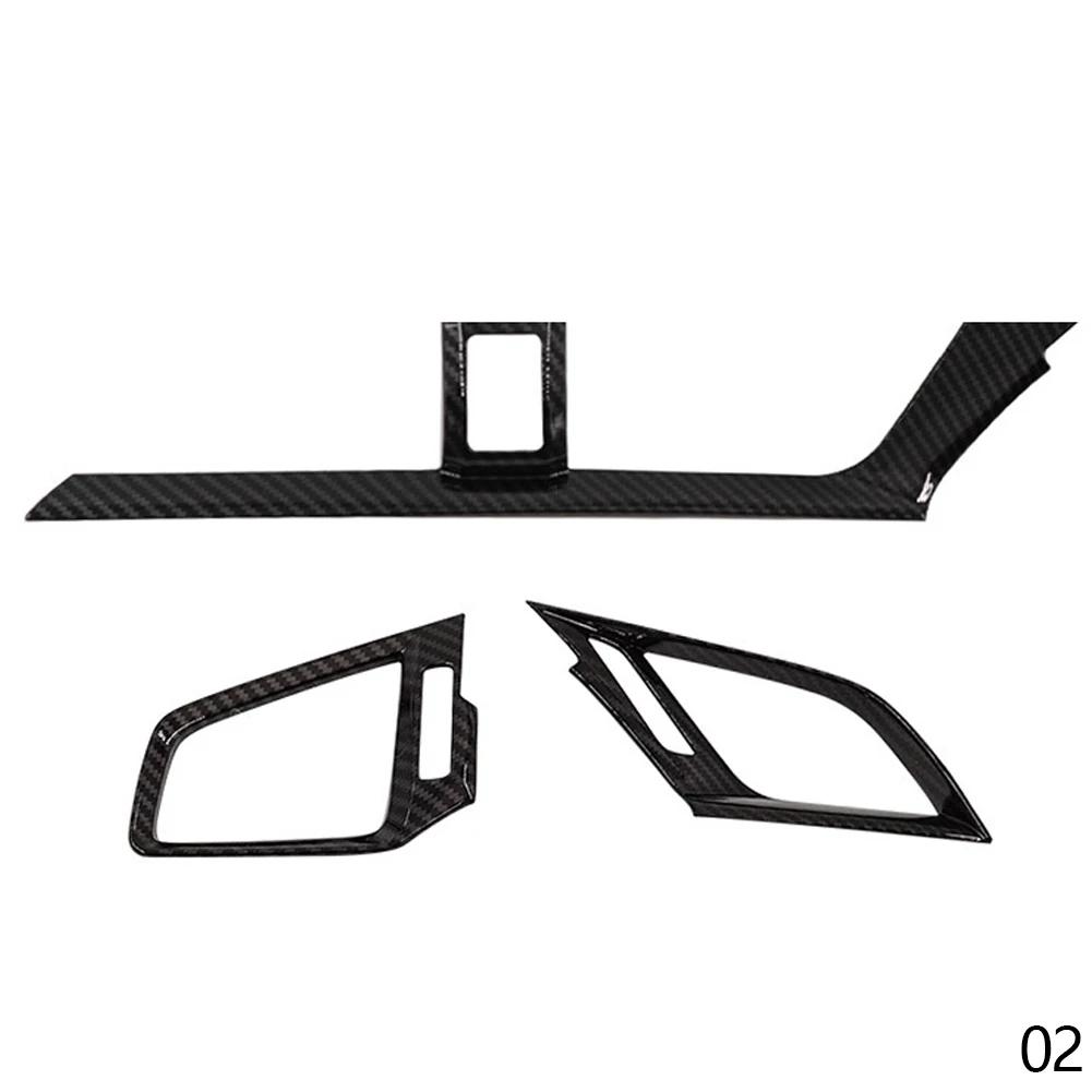 3 bucăți din fibră de carbon capac pentru ieșirea aerisire AC pentru tabloul de bord pentru Honda Civic Sedan 2016-2021