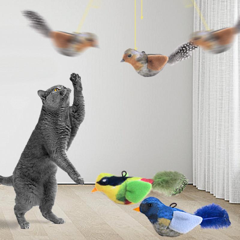 Automatic Chirping Cat Toy - Motion Activated With Catnip & Feathers-Proof Interactive Pet Game For Indoor Kittens