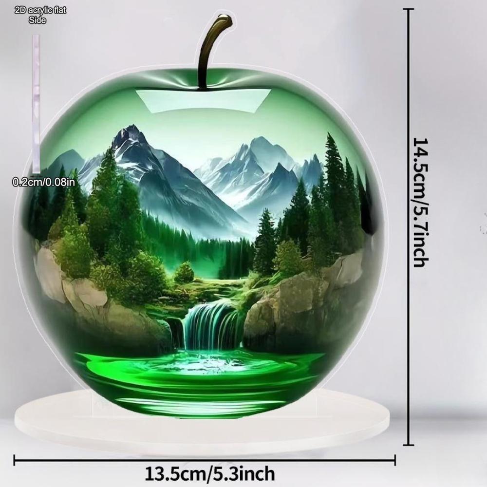 

2D Flat Acrylic Apple Decoration, Indoor and Outdoor Decoration - No Battery/electricity Required, Free Day Decoration, Shop Decoration, Durable Outdo D