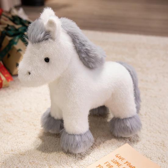 Little Pony Plush Toy Adorable Foal Stuffed Animal Doll Soft Realistic Horse Plushie Christmas Birthday Gifts for Children Friends Family