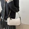 Stylish Luxury Design PU Leather Hobo Shoulder Bag Women Cherry Pendant Small Crossbody Bag For Daily Use Tote Bag