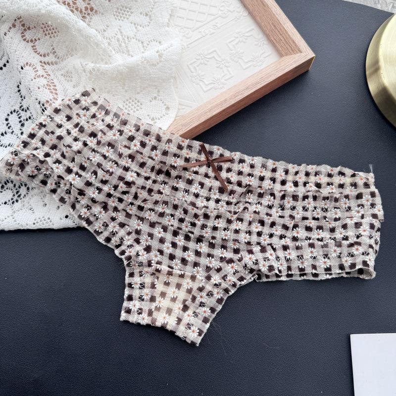 Ladies Spring and Summer Lovely Cake Layer Mesh Low Waist Sexy Panties