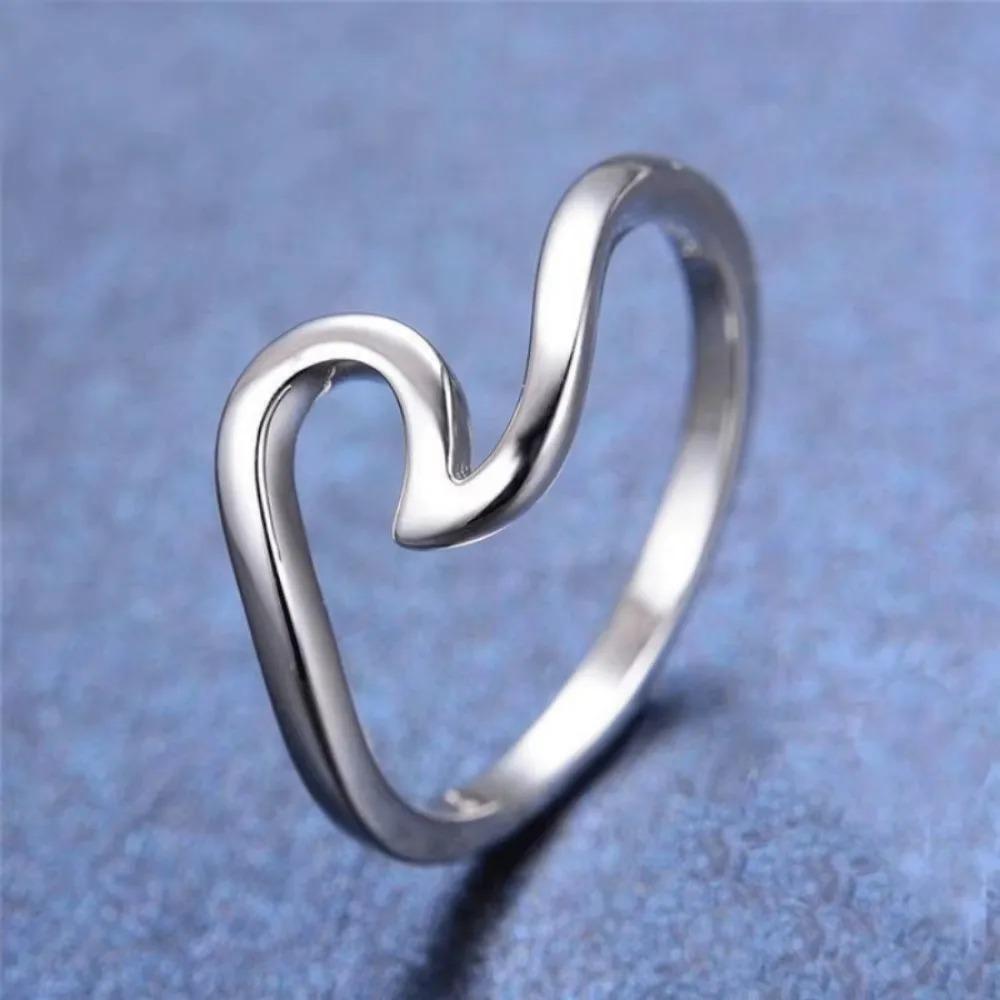 Stainless Steel Ocean Sea Wave Vacation Holiday Promise Statement Ring