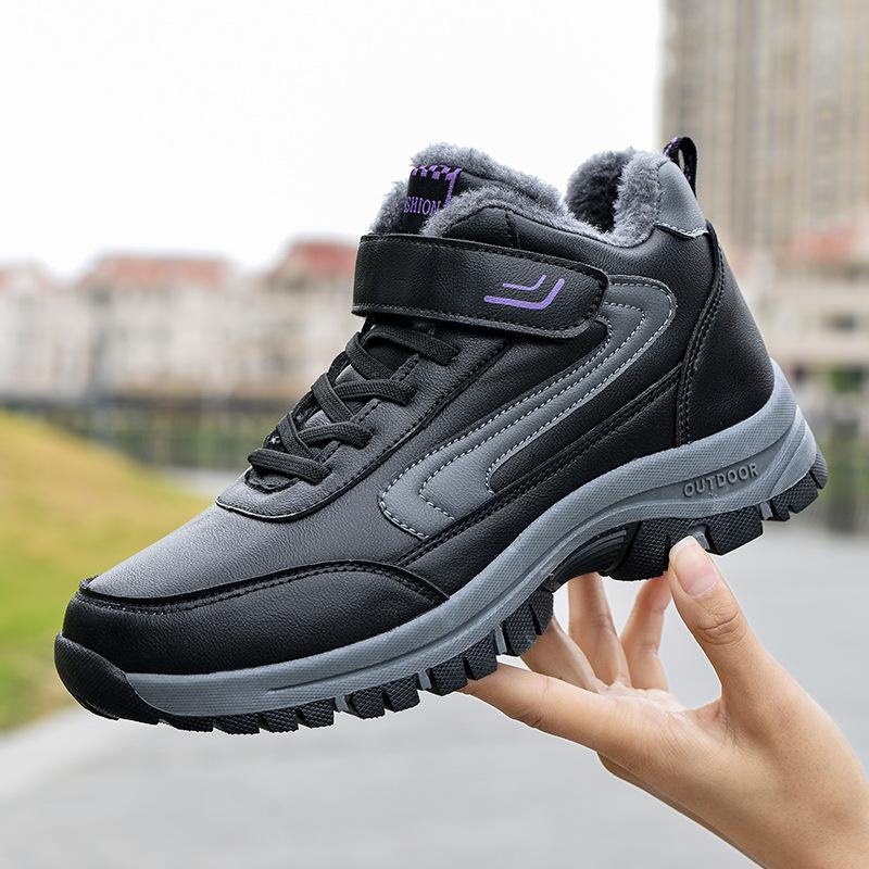 New Cotton Shoes Men's Winter Elderly Cotton Shoes Piled and Thickened Medium and Elderly Warm Men's Snow Boots Dad Shoes