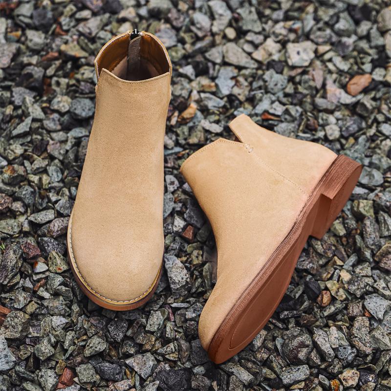Mode Herren Echtleder Mode Stiefeletten Flache Designer Outdoor Chelsea Schuh Lässiger Kleider Business Stiefel Klassischer Wildlederstiefel
