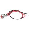 LED Metal Indicator 6mm Waterproof Signal Lamp for Pilot Car Truck Boat with Wire 6VRed