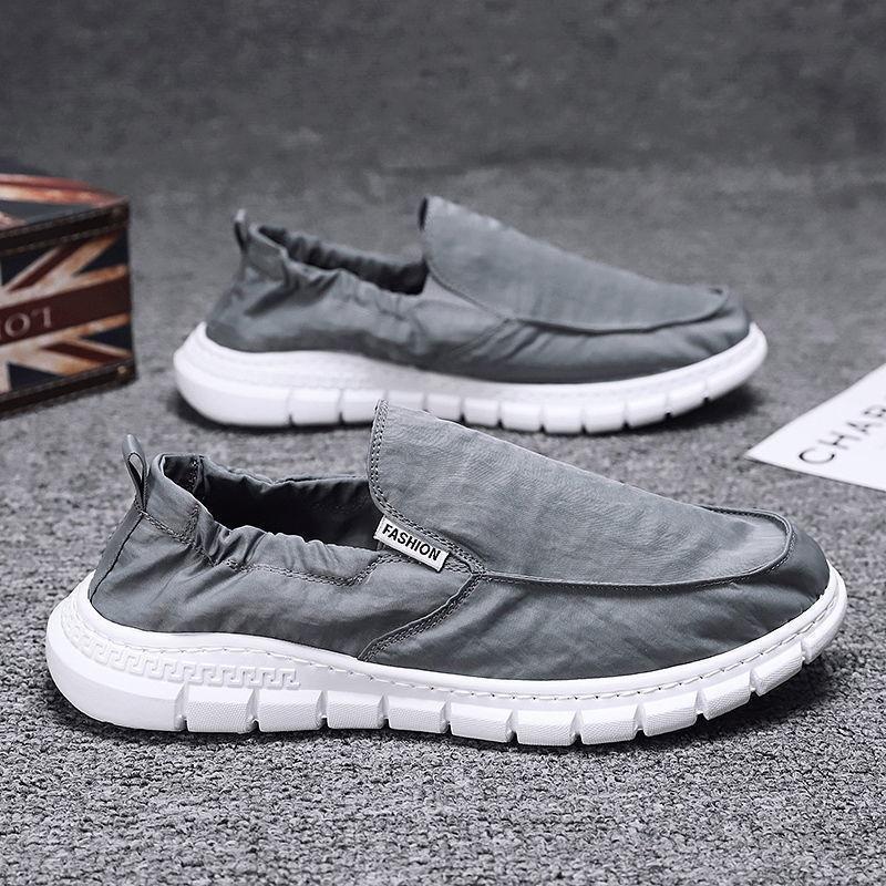 

Men s shoes new breathable one-pedal lazy shoes casual versatile canvas shoes men s work casual shoes board shoes 44 серый