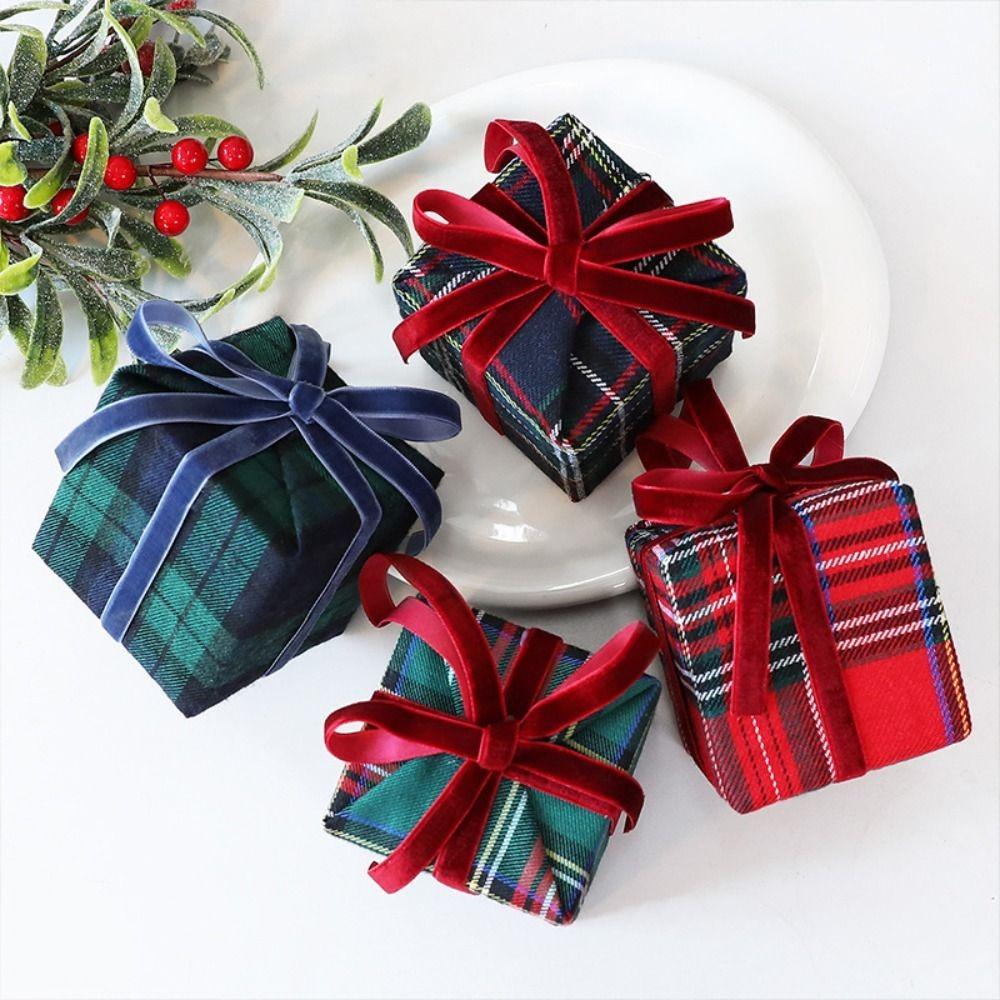 Plaid Pattern Christmas Tree Ornament Hanging Hanging Christmas Ornament Holiday Scene Decor