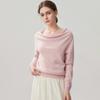 Womens Cashmere Blend Sweater With Batwing Sleeves Loose Fit Turtleneck-Free Boat Neck Knit Top Winter