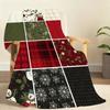 Red Buffalo Plaid and Snow flake Blanket For Soft Throw Blanket for Picnic Bed Sofa Home Bedroom Cozy Warm Comfortable