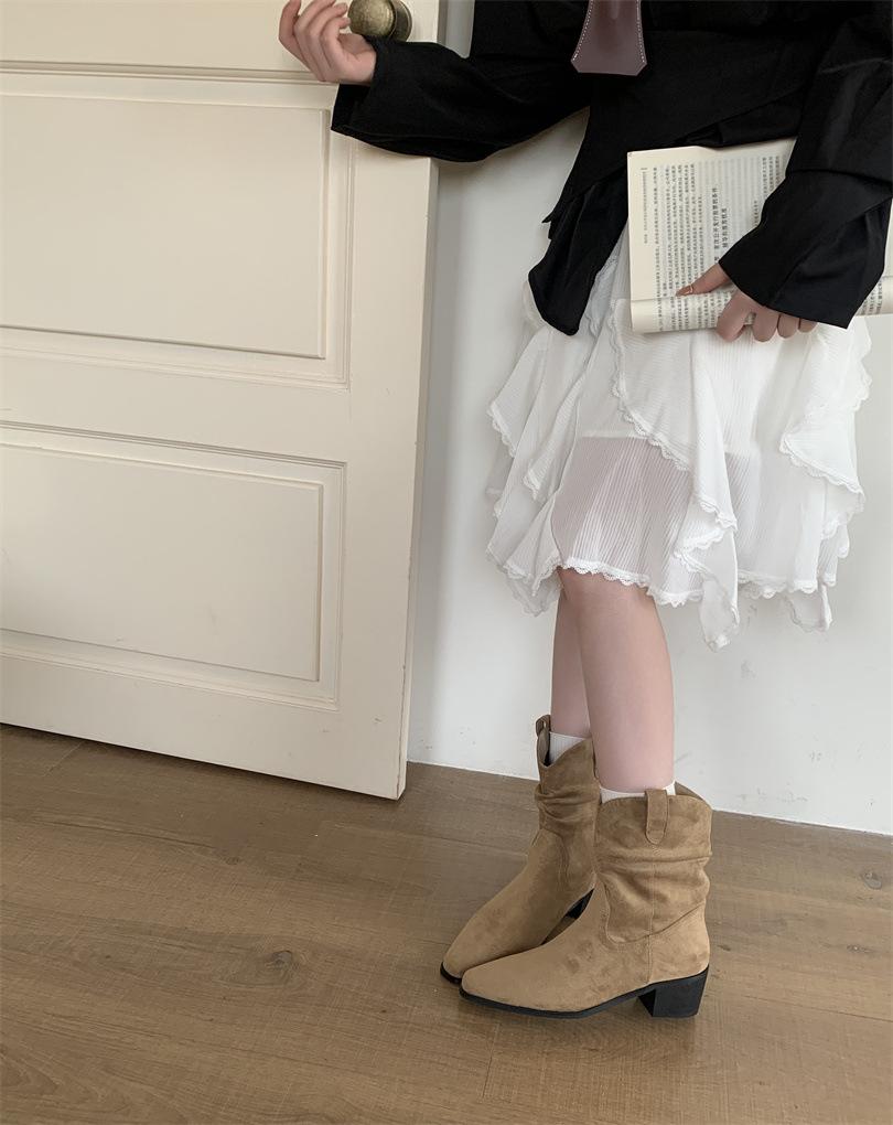 

Light luxury niche retro 2025 autumn and winter new women s shoes and women s boots foreign trade 40 хаки