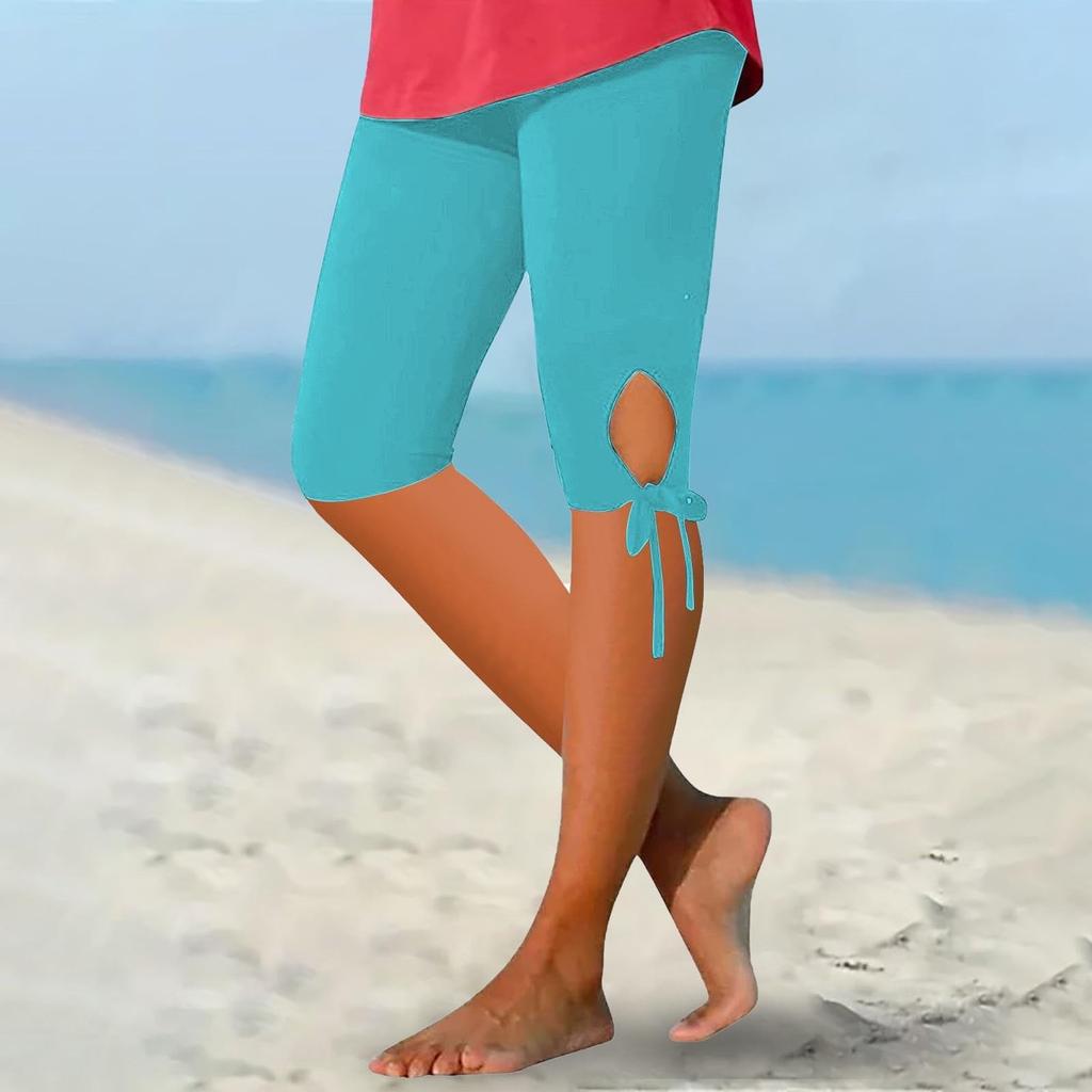 Women's Casual Leggings, Breathable Capris, Color Yoga Pants