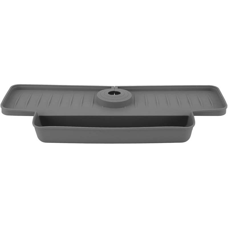 

Защита от брызг для кухонного крана, сливная полка с защитой от брызг для крана, силиконовый коврик для крана, улавливатель брызг для кухонных моек и умывальников в ванной серый