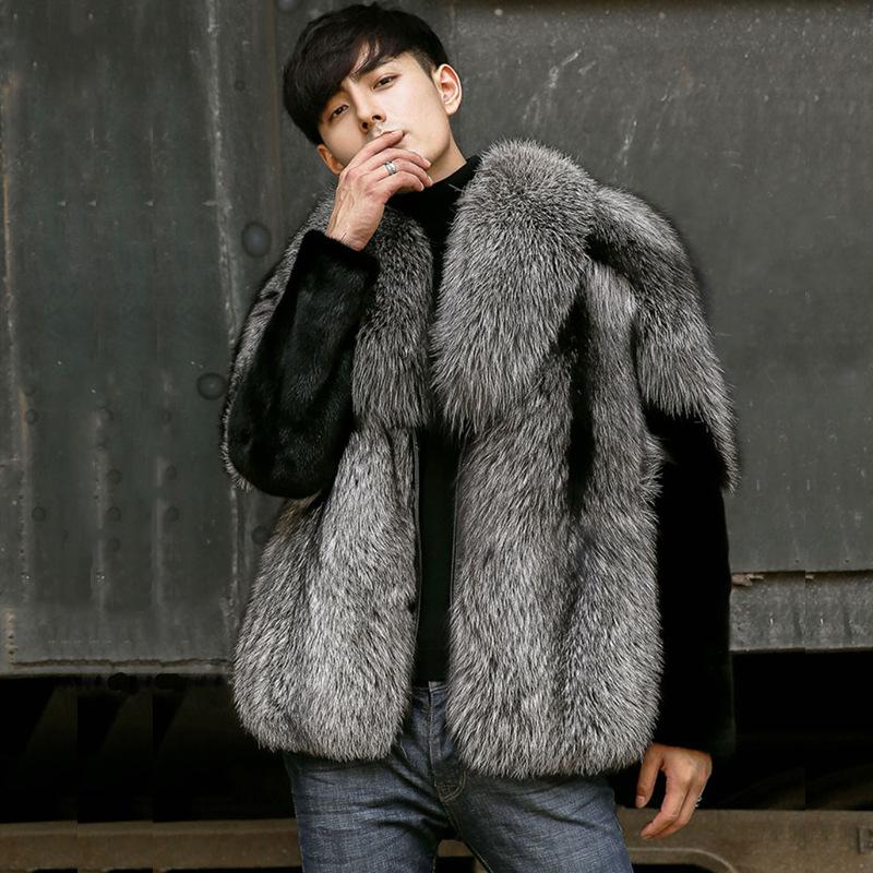 Men's Mink Coat New Fox Fur Fur Integrated Coat Mink Hair Short Jacket Winter Warm Leather Jacket